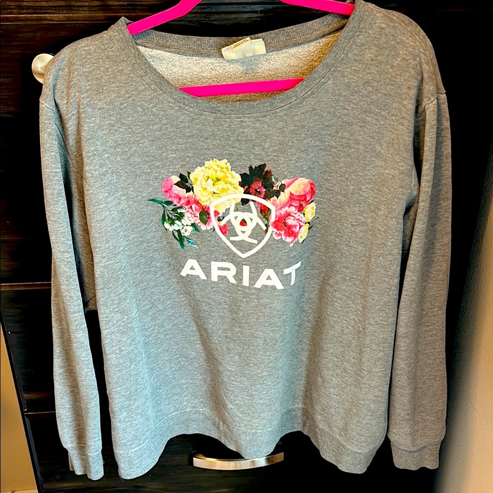 Ariat Gray Sweatshirt with Pink Accents